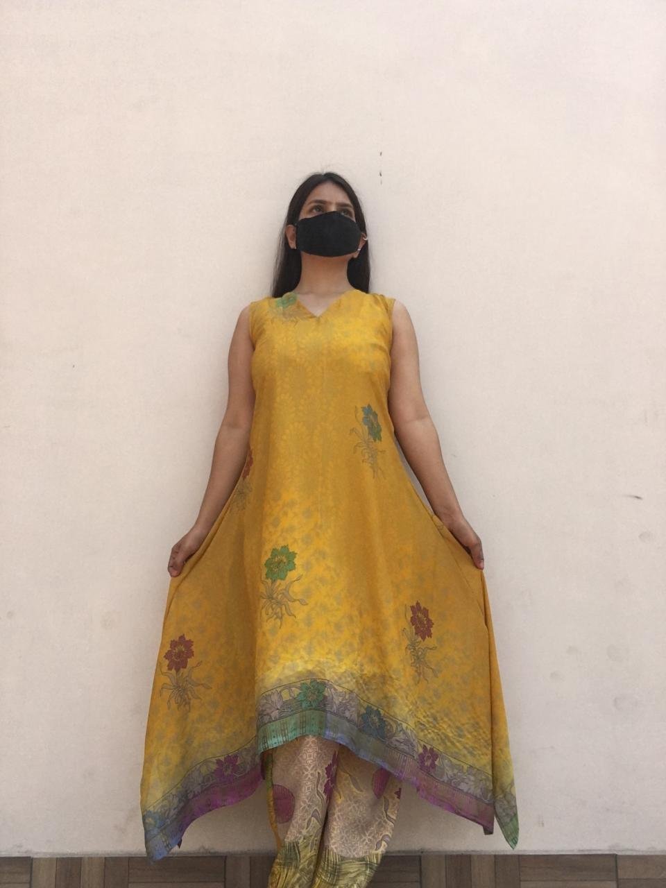 Saree with floral patterns